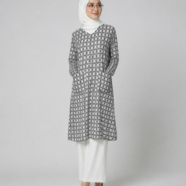 Katherine Plaid Tunic | Ironless | Minimal Ironing | Cooling BY SAYRA