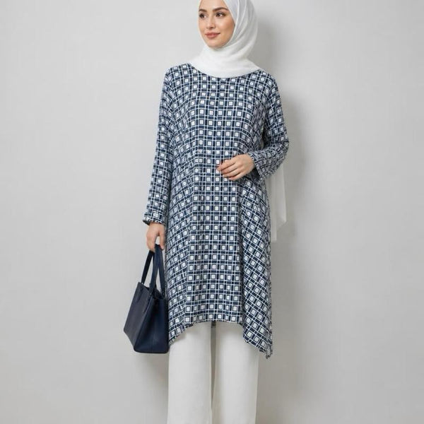 Katherine Plaid Tunic | Ironless | Minimal Ironing | Cooling BY SAYRA