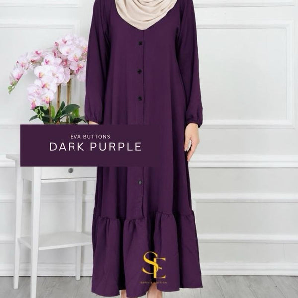 Eva Buttons Tiered Crinkled Long Dress By SAYRA
