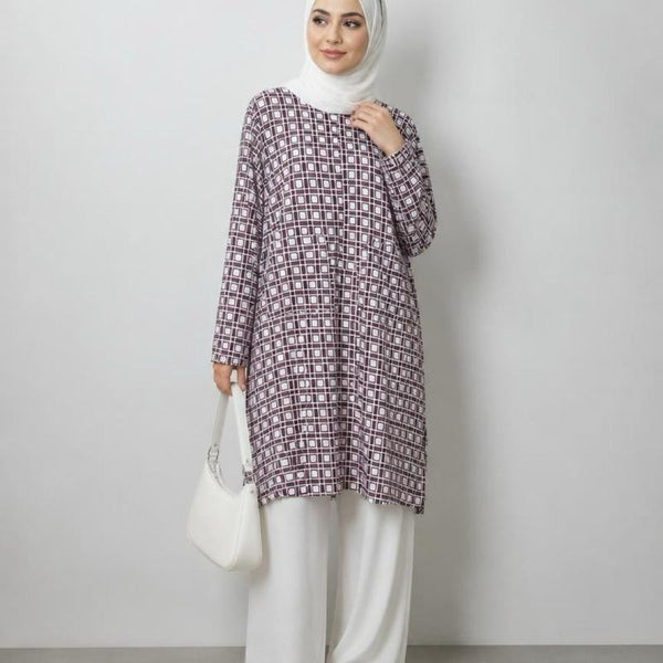 Katherine Plaid Tunic | Ironless | Minimal Ironing | Cooling BY SAYRA