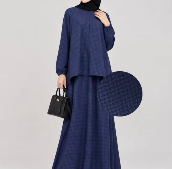 BELLA Skirt Set | Up to 5XL | Gingham Ironless Set
