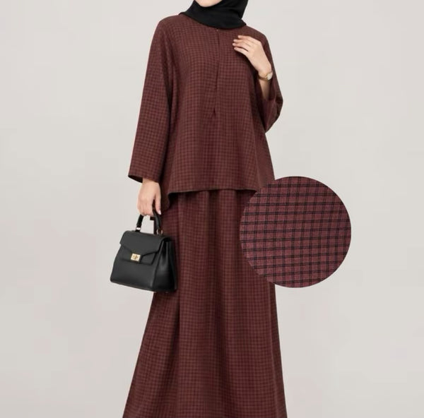BELLA Skirt Set | Up to 5XL | Gingham Ironless Set