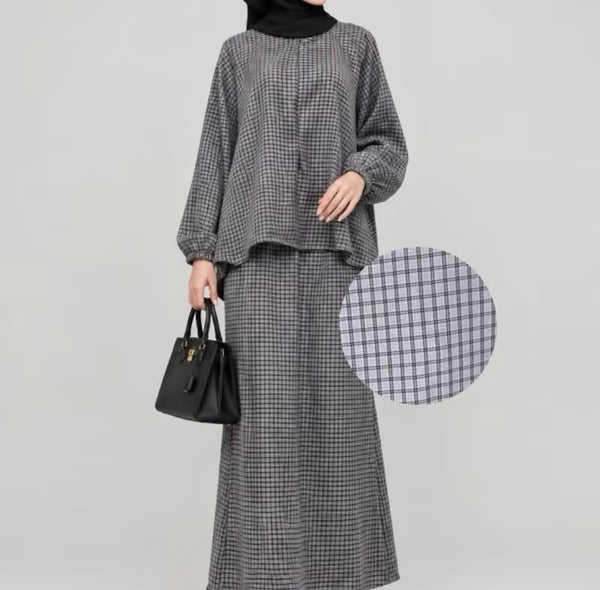 BELLA Skirt Set | Up to 5XL | Gingham Ironless Set