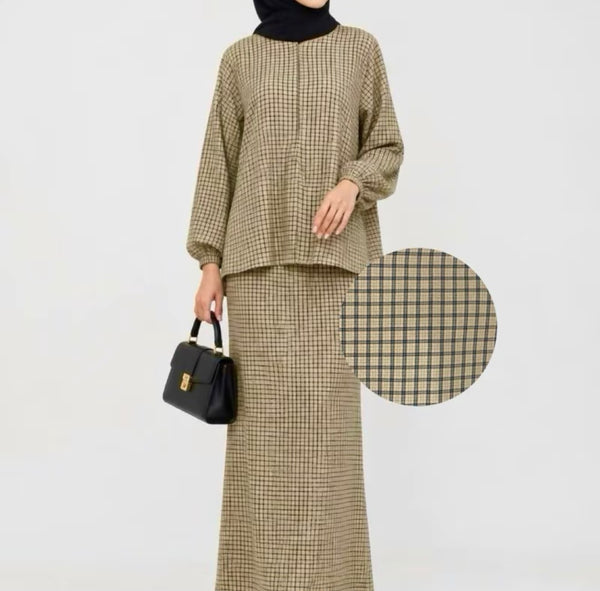 BELLA Skirt Set | Up to 5XL | Gingham Ironless Set