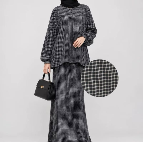 BELLA Skirt Set | Up to 5XL | Gingham Ironless Set
