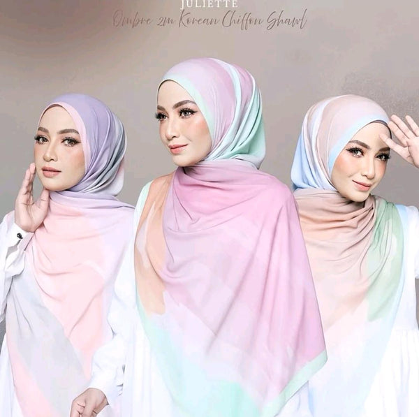 Juliette Ombre Gradient Soft Chiffon Shawl
