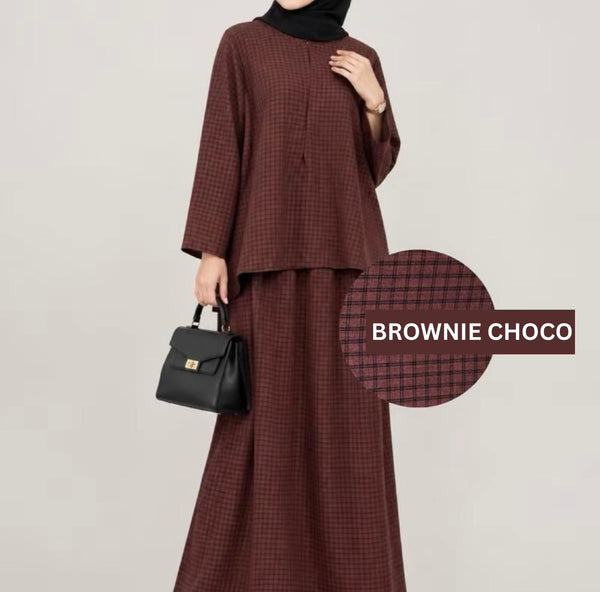 BELLA Skirt Set | Up to 5XL | Gingham Ironless Set