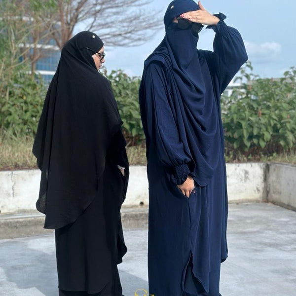 Imaan Pantset Luxe with Khimar 3pcs Set Batwing Cutting